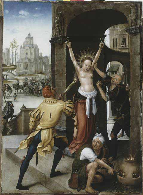 Jean Bellegambe: Szent Ágota mártíromsága, 1515 Douai, Chartreuse Múzeum