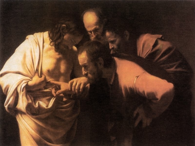 Caravaggio: Szent Tamás hitetlensége, 1600-1601, Postdam, Schlossgalerie
