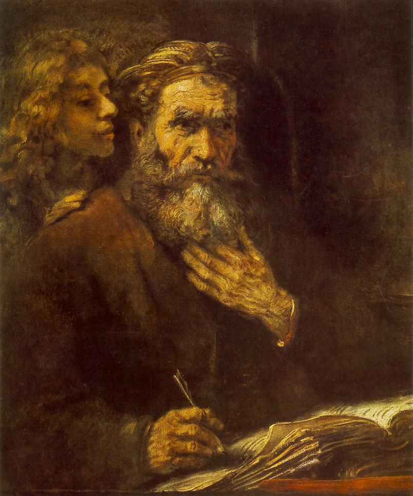 Rembrant van Rijn: Az angyal megihleti Szent Mátét, 1661, Louvre, Párizs.