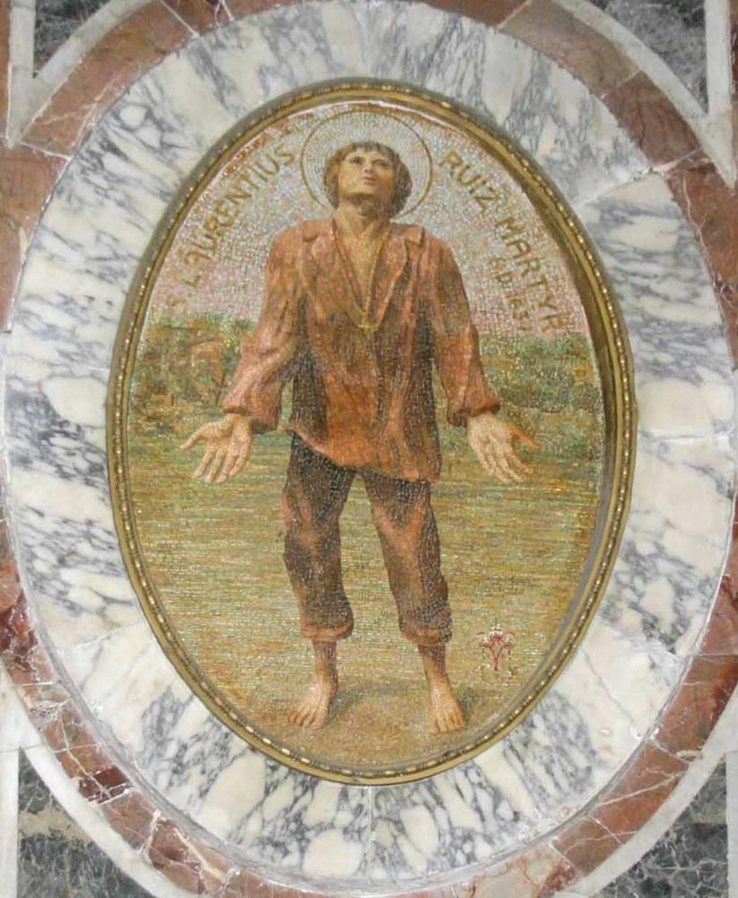 Ruiz Szent Lőrinc, mozaik, Szent Péter-bazilika, Róma