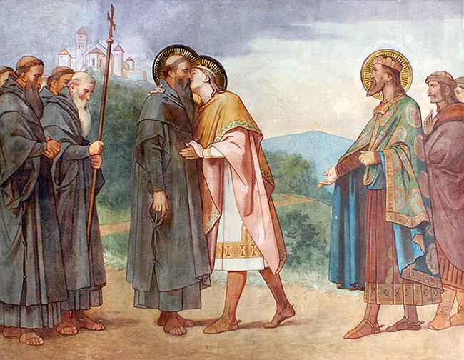 Székely Bertalan: Szent Imre köszönti Szent Mórt